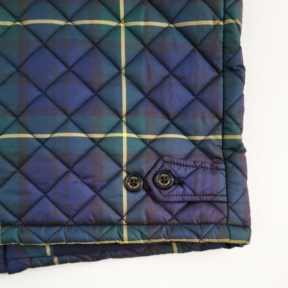 NEW Polo Ralph Lauren Puffer Vest Tartan Plaid Boys L Navy Blue Green NWOT - Picture 8 of 10